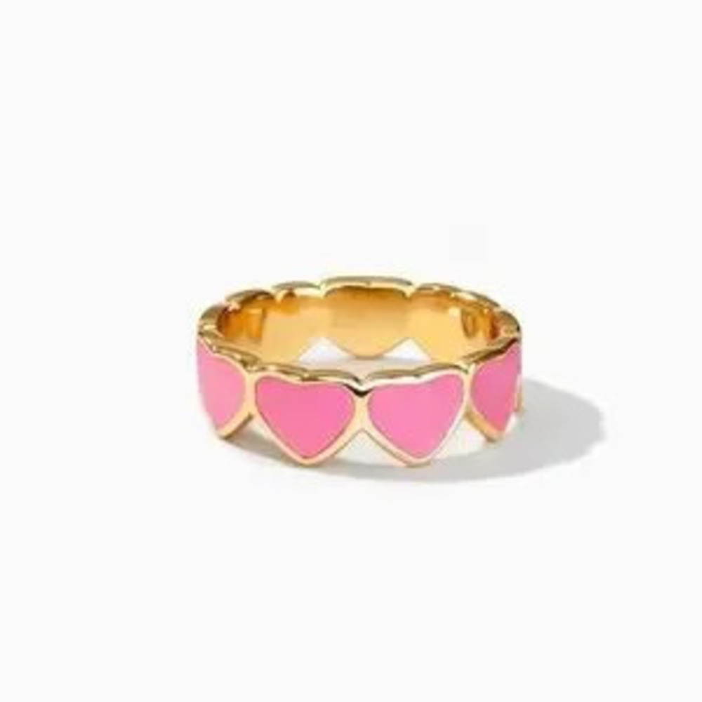 Gold and Pink Heart Ring